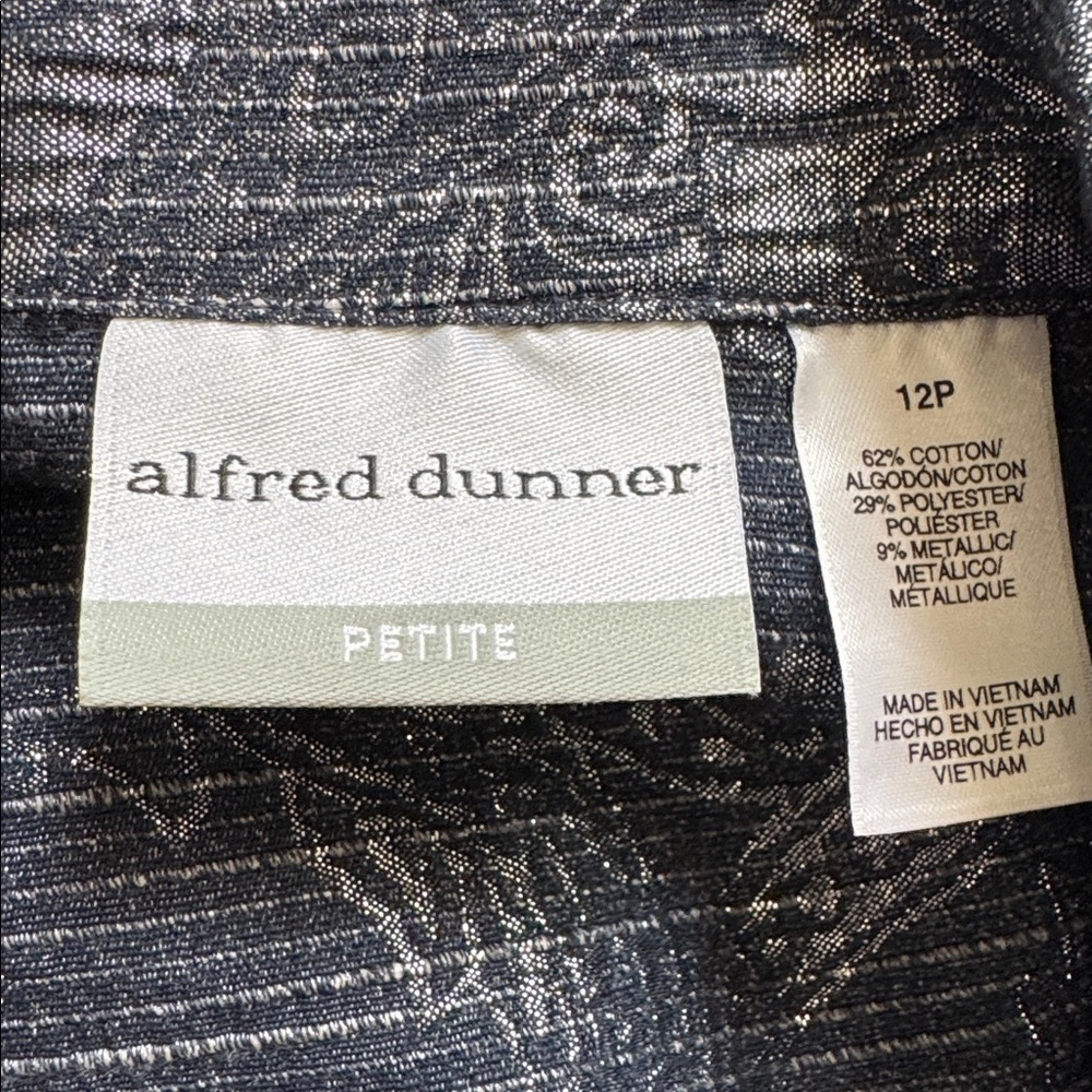 Alfred Dunner Petite Navy Paisley Blazer